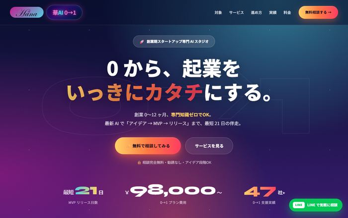 AI 0→1 サービス PC画面